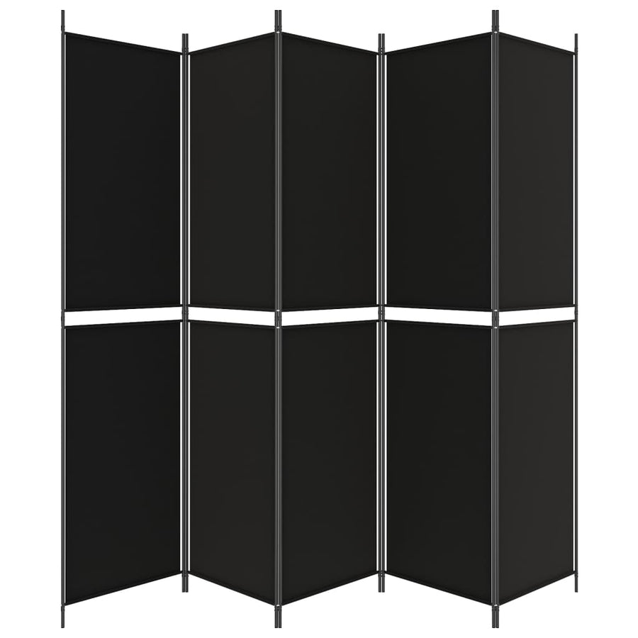 Kamerscherm Met 5 Panelen 250X220 Cm Stof Zwart