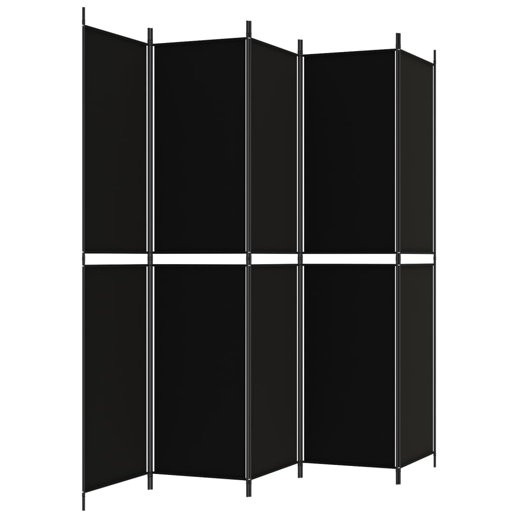 Kamerscherm Met 5 Panelen 250X220 Cm Stof Zwart