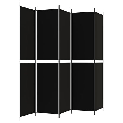Kamerscherm Met 5 Panelen 250X220 Cm Stof Zwart