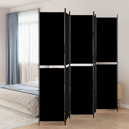Kamerscherm Met 5 Panelen 250X220 Cm Stof Zwart