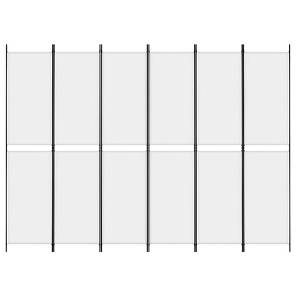 Kamerscherm met 6 panelen 300x220 cm stof wit