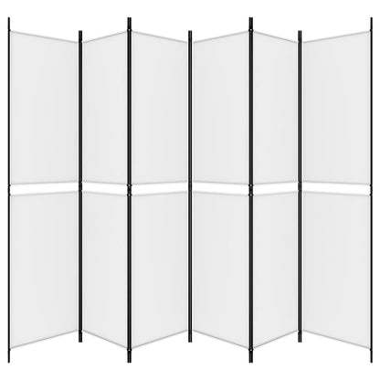 Kamerscherm met 6 panelen 300x220 cm stof wit