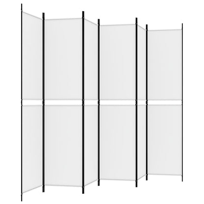 Kamerscherm met 6 panelen 300x220 cm stof wit