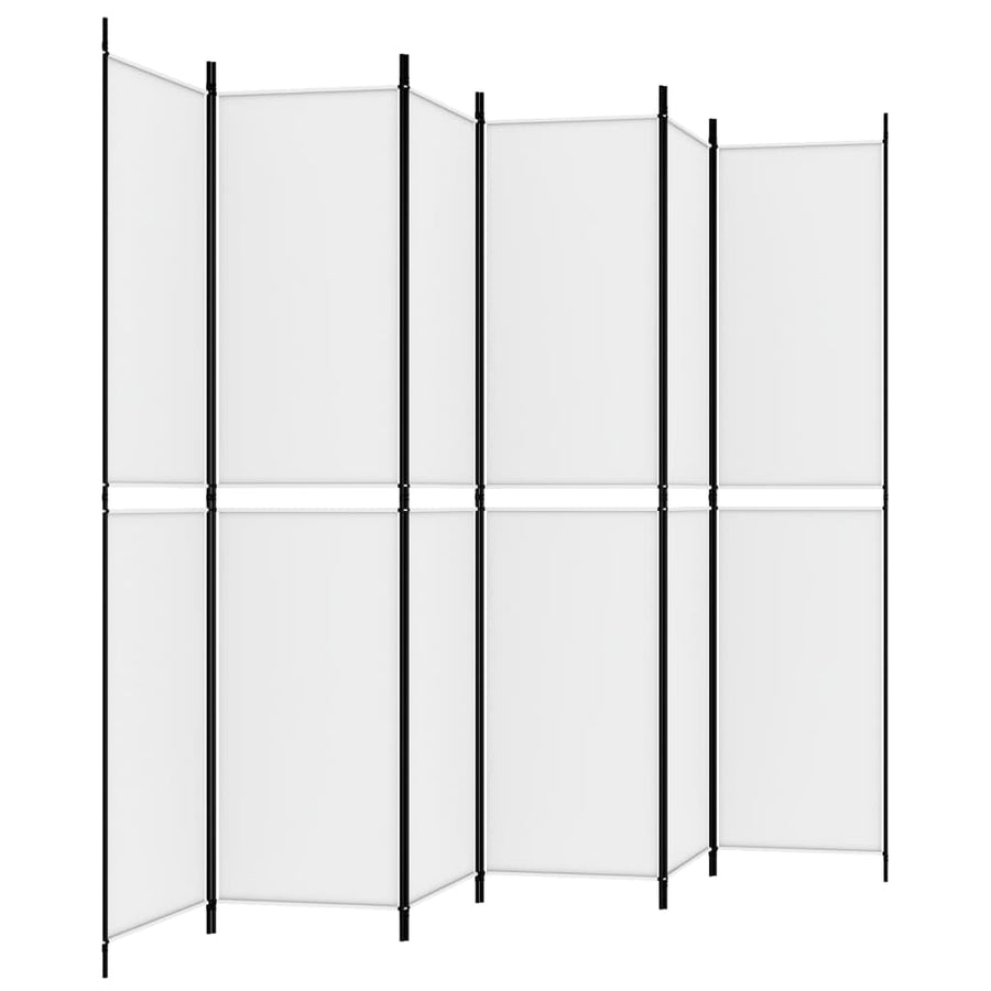 Kamerscherm met 6 panelen 300x220 cm stof wit