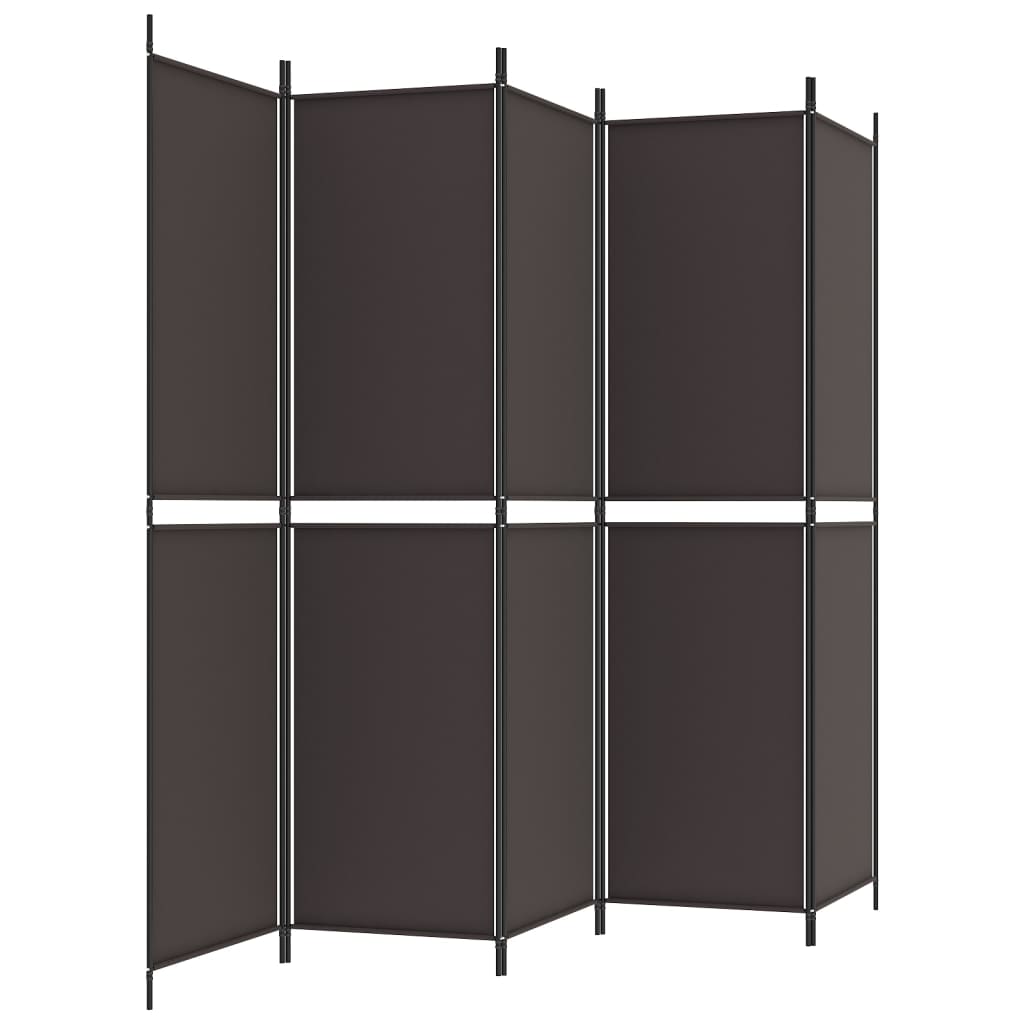 Kamerscherm Met 6 Panelen Stof Bruin 6
