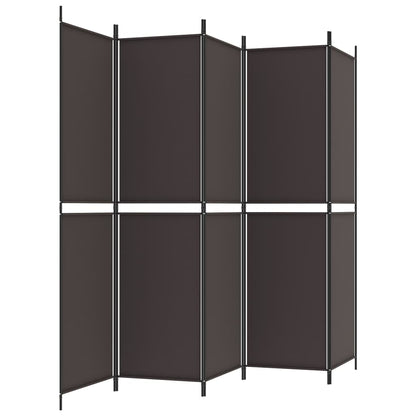 Kamerscherm Met 6 Panelen Stof Bruin 6