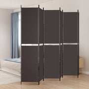 Kamerscherm 6 panelen stof bruin