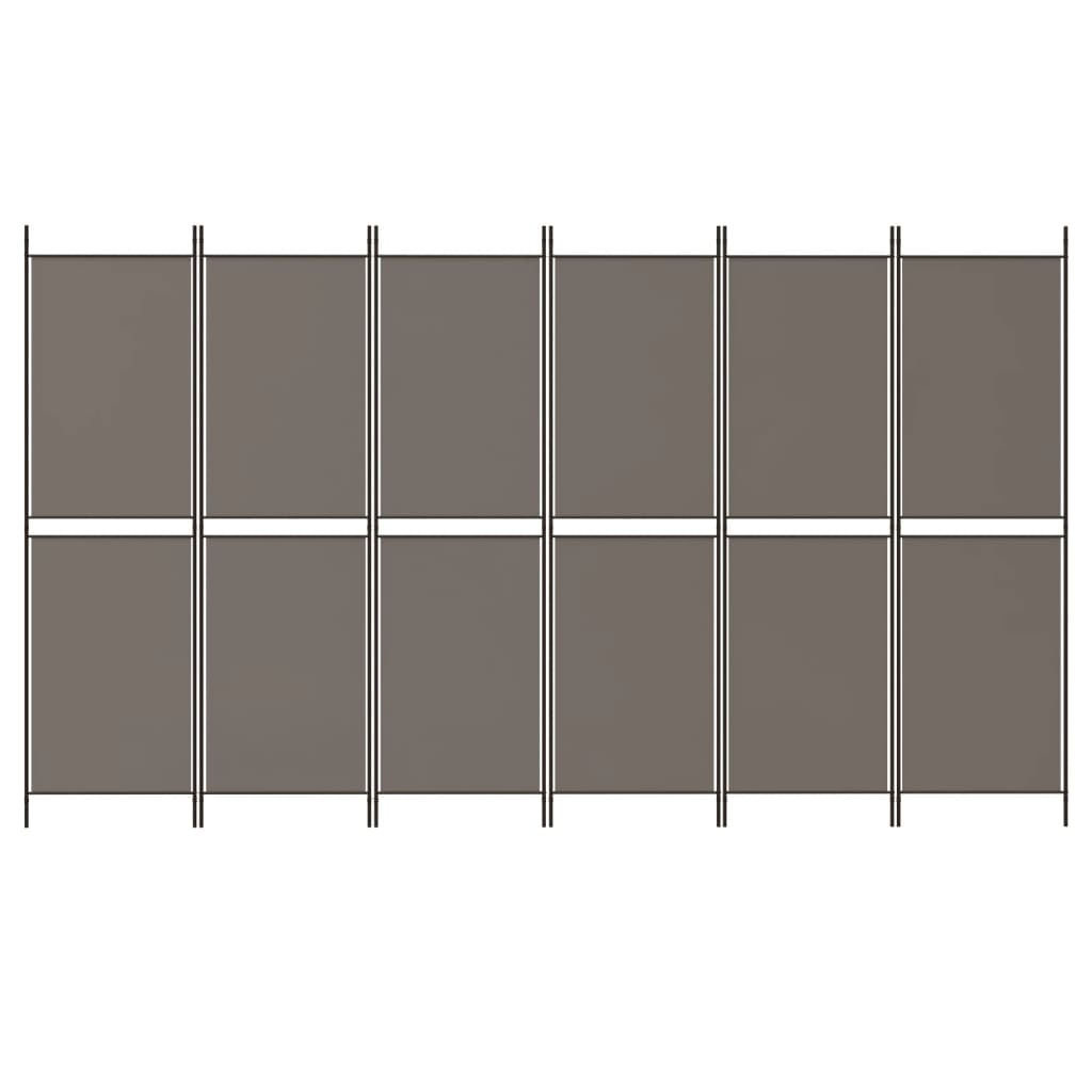 Kamerscherm Met 6 Panelen Stof Kleurig Antraciet 6