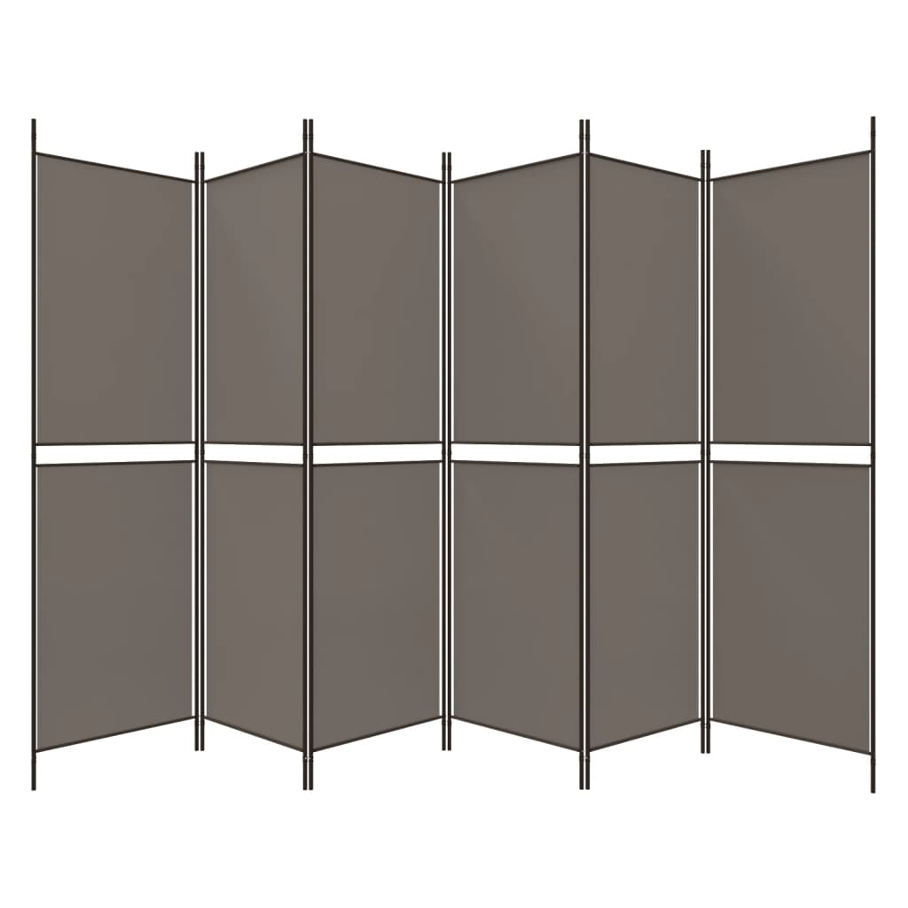 Kamerscherm Met 6 Panelen Stof Kleurig Antraciet 6