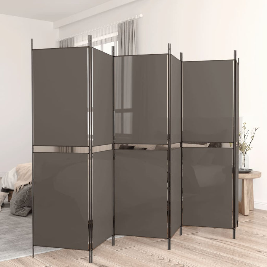 Kamerscherm Met 6 Panelen Stof Kleurig Antraciet 6