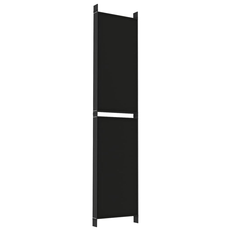 Kamerscherm met 6 panelen 300x220 cm stof zwart