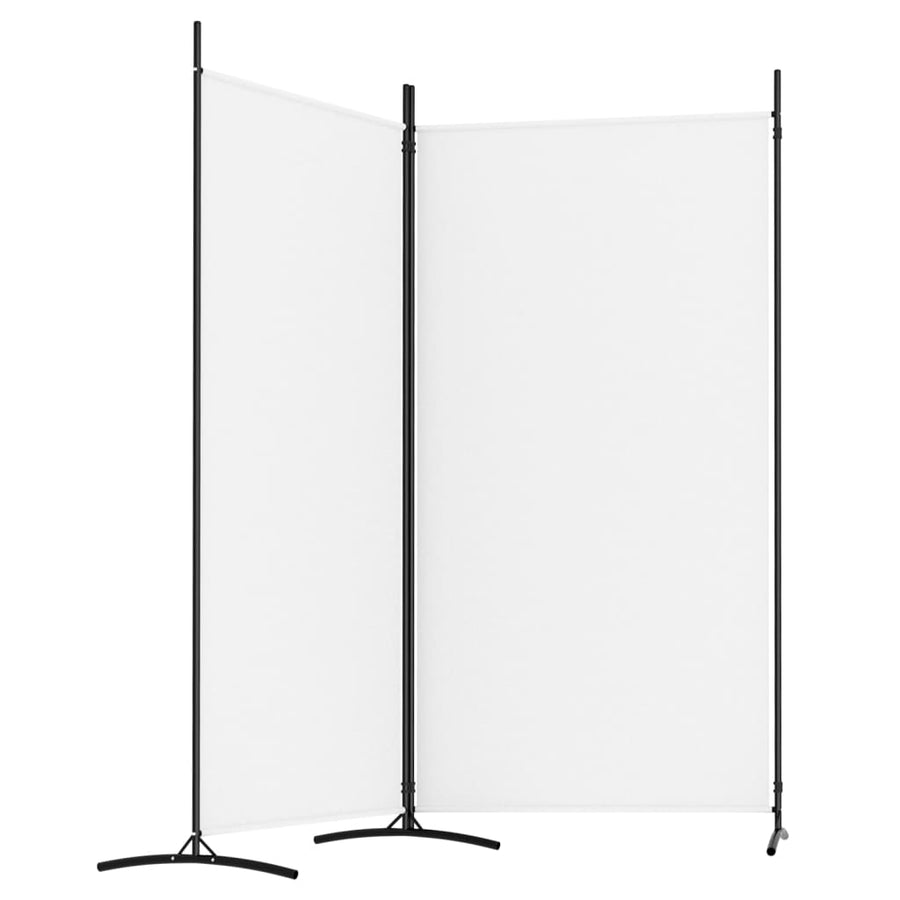 Kamerscherm Met 2 Panelen Stof 175 x 180 cm Wit