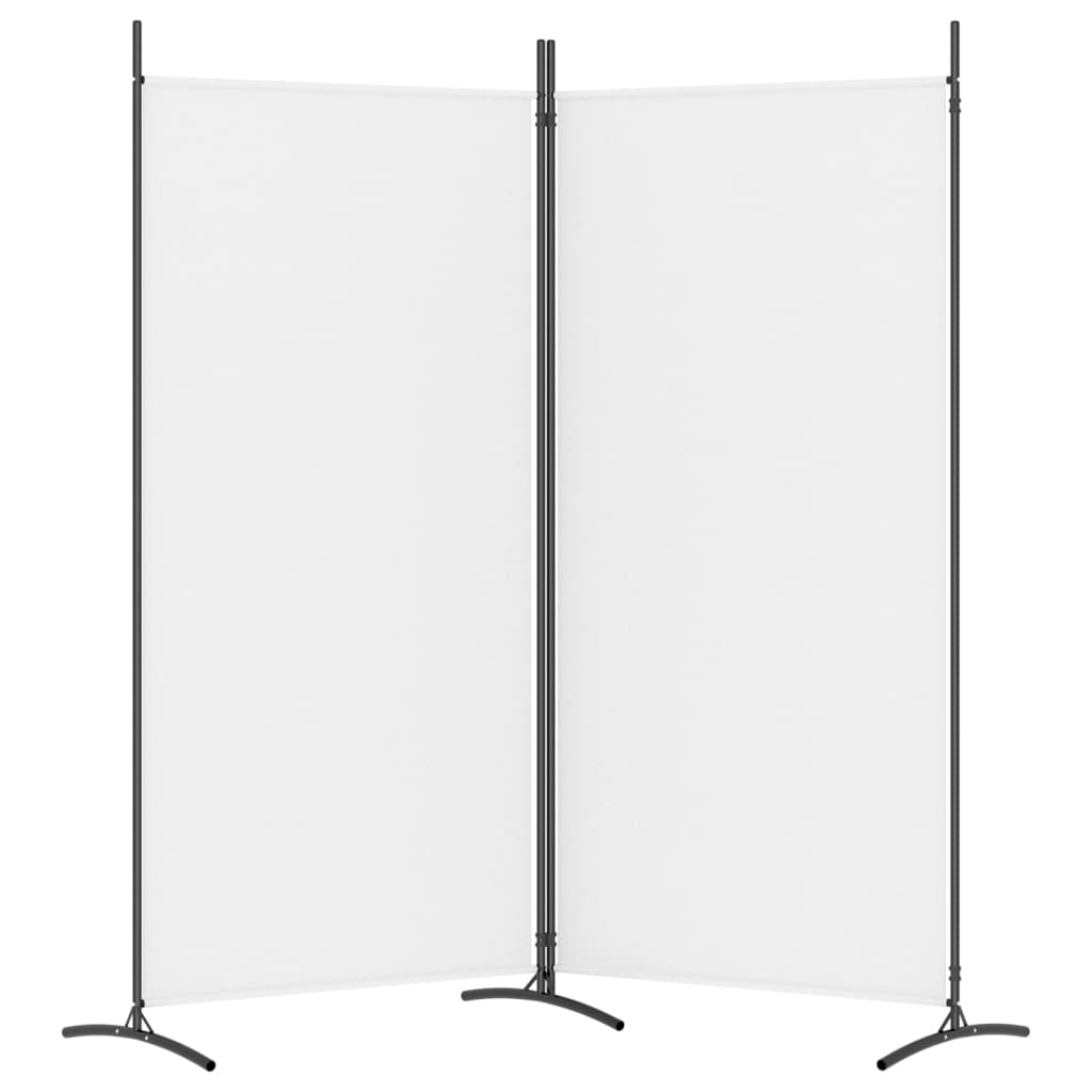 Kamerscherm Met 2 Panelen Stof 175 x 180 cm Wit