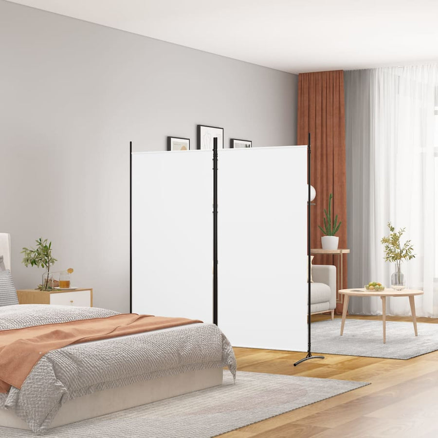 Kamerscherm Met 2 Panelen Stof 175 x 180 cm Wit
