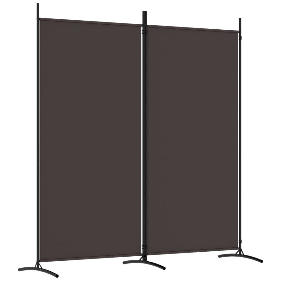Kamerscherm met 2 panelen 175x180 cm stof bruin 175 x 180 cm Bruin