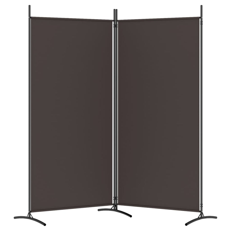 Kamerscherm met 2 panelen 175x180 cm stof bruin 175 x 180 cm Bruin