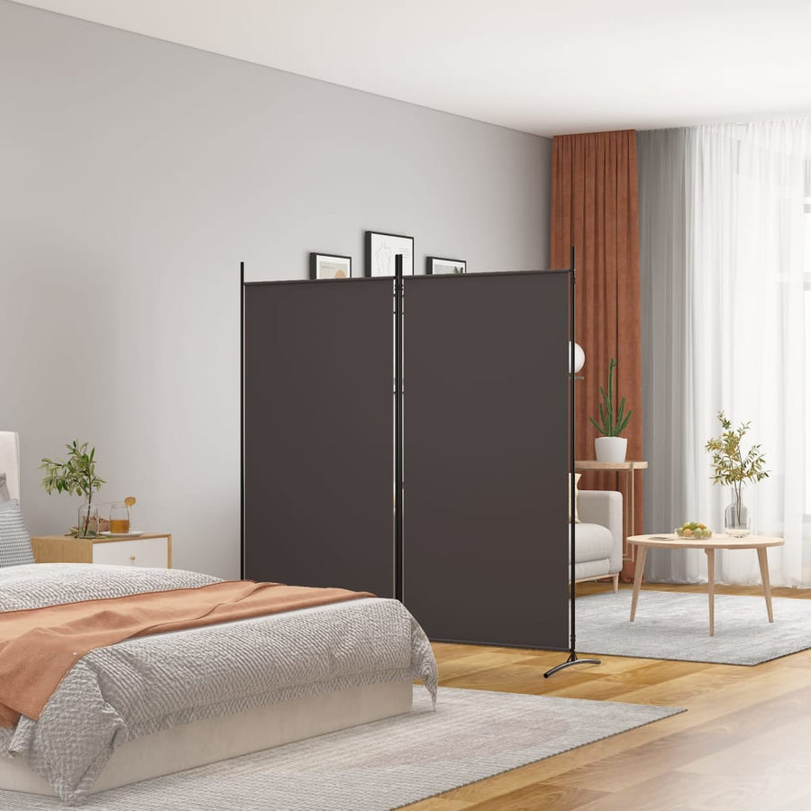 Kamerscherm met 2 panelen 175x180 cm stof bruin 175 x 180 cm Bruin