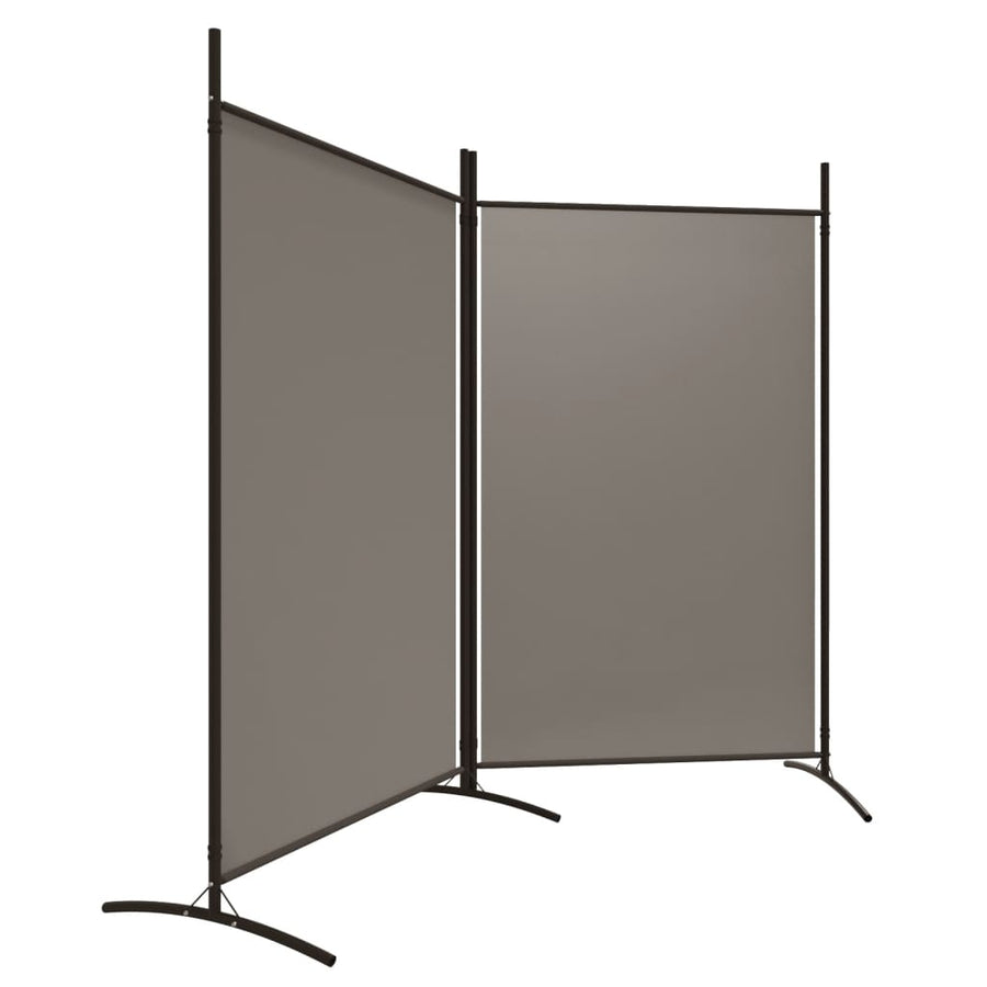 Kamerscherm Met 2 Panelen Stof Kleurig 175 x 180 cm Antraciet