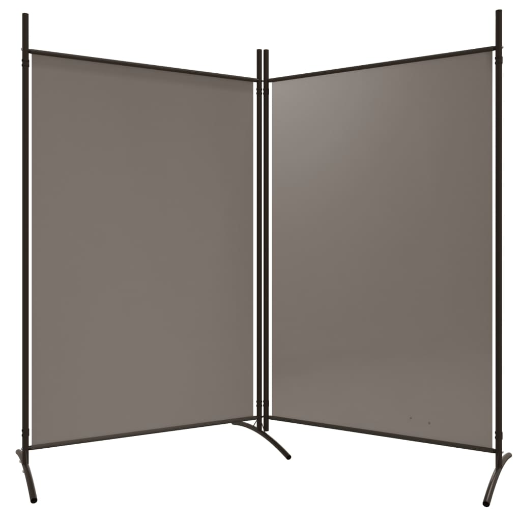 Kamerscherm Met 2 Panelen Stof Kleurig 175 x 180 cm Antraciet