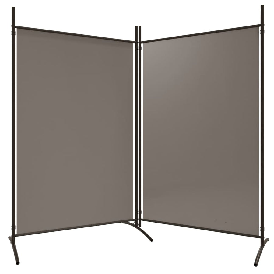 Kamerscherm Met 2 Panelen Stof Kleurig 175 x 180 cm Antraciet