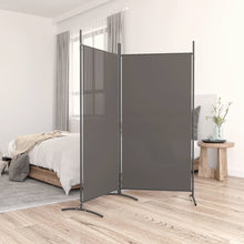Kamerscherm Met 2 Panelen Stof Kleurig 175 x 180 cm Antraciet