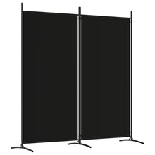 Kamerscherm Met 2 Panelen Stof 175 x 180 cm Zwart