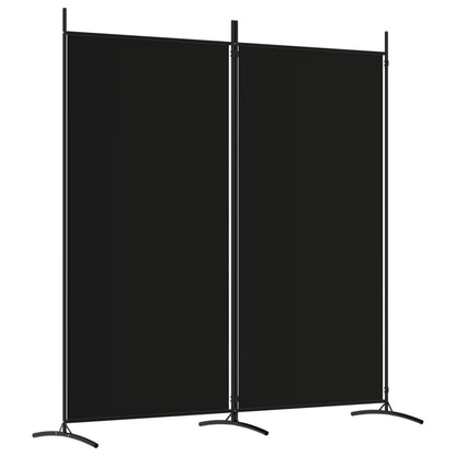 Kamerscherm Met 2 Panelen Stof 175 x 180 cm Zwart