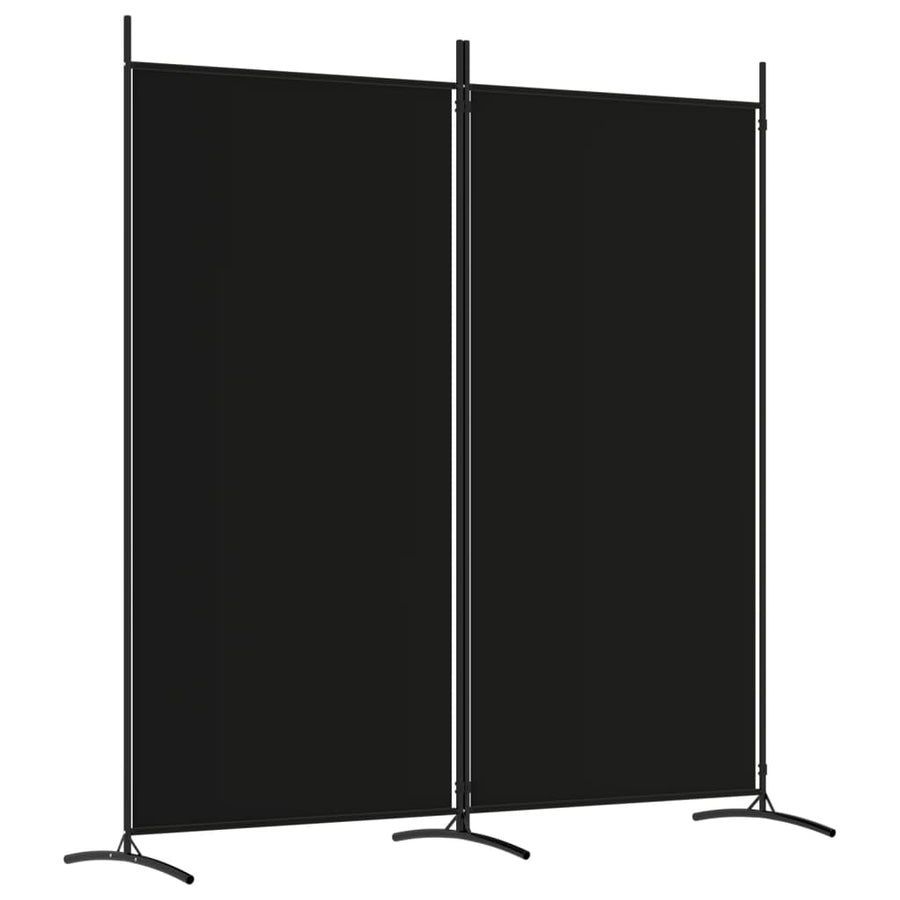 Kamerscherm Met 2 Panelen Stof 175 x 180 cm Zwart