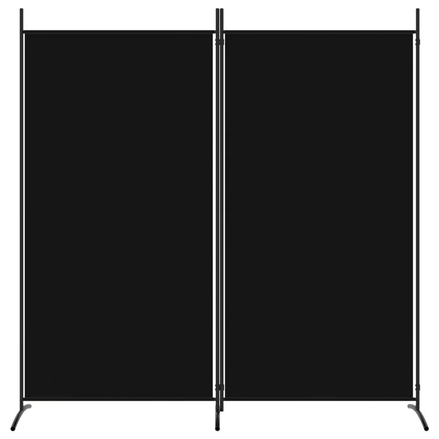 Kamerscherm Met 2 Panelen Stof 175 x 180 cm Zwart