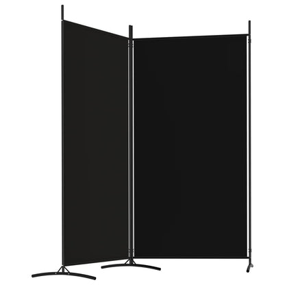 Kamerscherm Met 2 Panelen Stof 175 x 180 cm Zwart