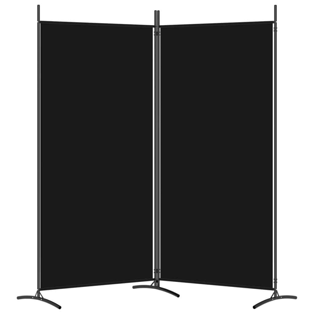 Kamerscherm Met 2 Panelen Stof 175 x 180 cm Zwart