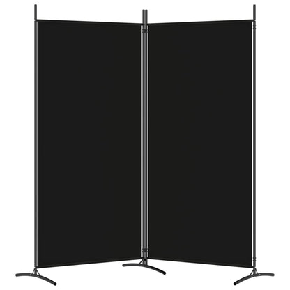Kamerscherm Met 2 Panelen Stof 175 x 180 cm Zwart
