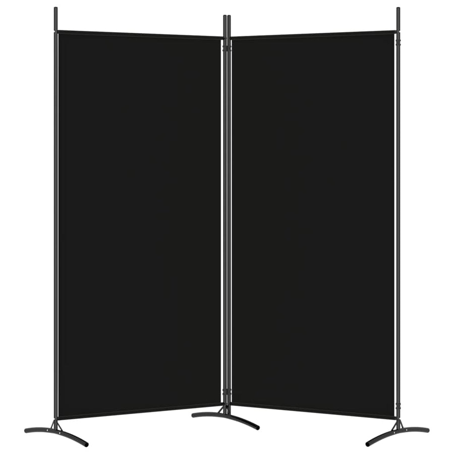 Kamerscherm Met 2 Panelen Stof 175 x 180 cm Zwart