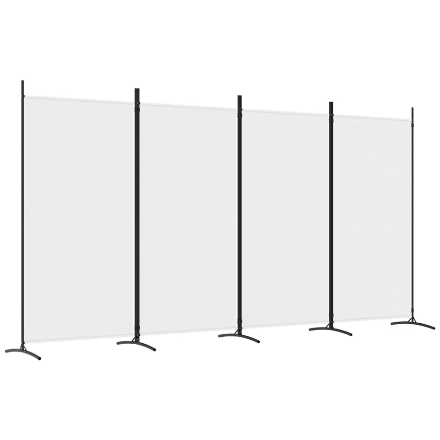 Kamerscherm Met 4 Panelen Stof 346 x 180 cm Wit