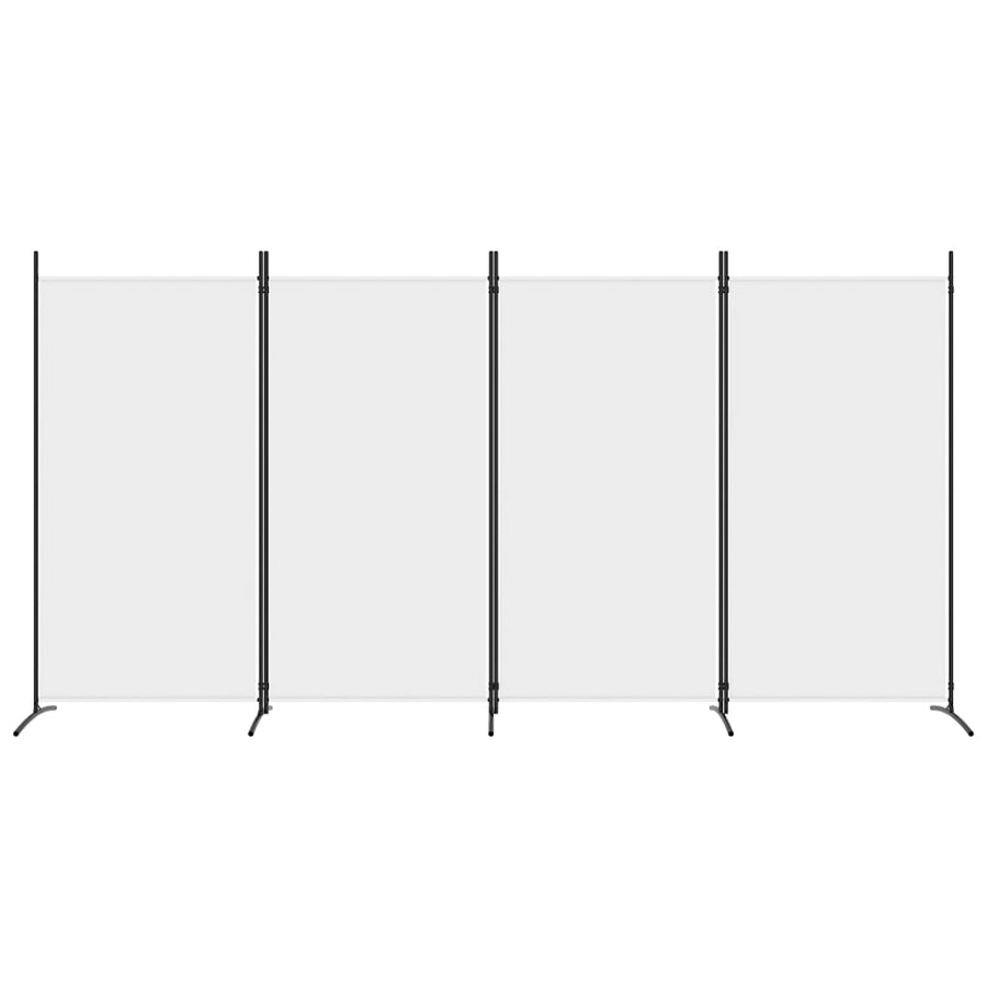Kamerscherm Met 4 Panelen Stof 346 x 180 cm Wit