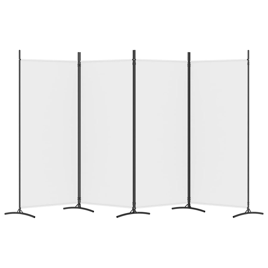 Kamerscherm Met 4 Panelen Stof 346 x 180 cm Wit