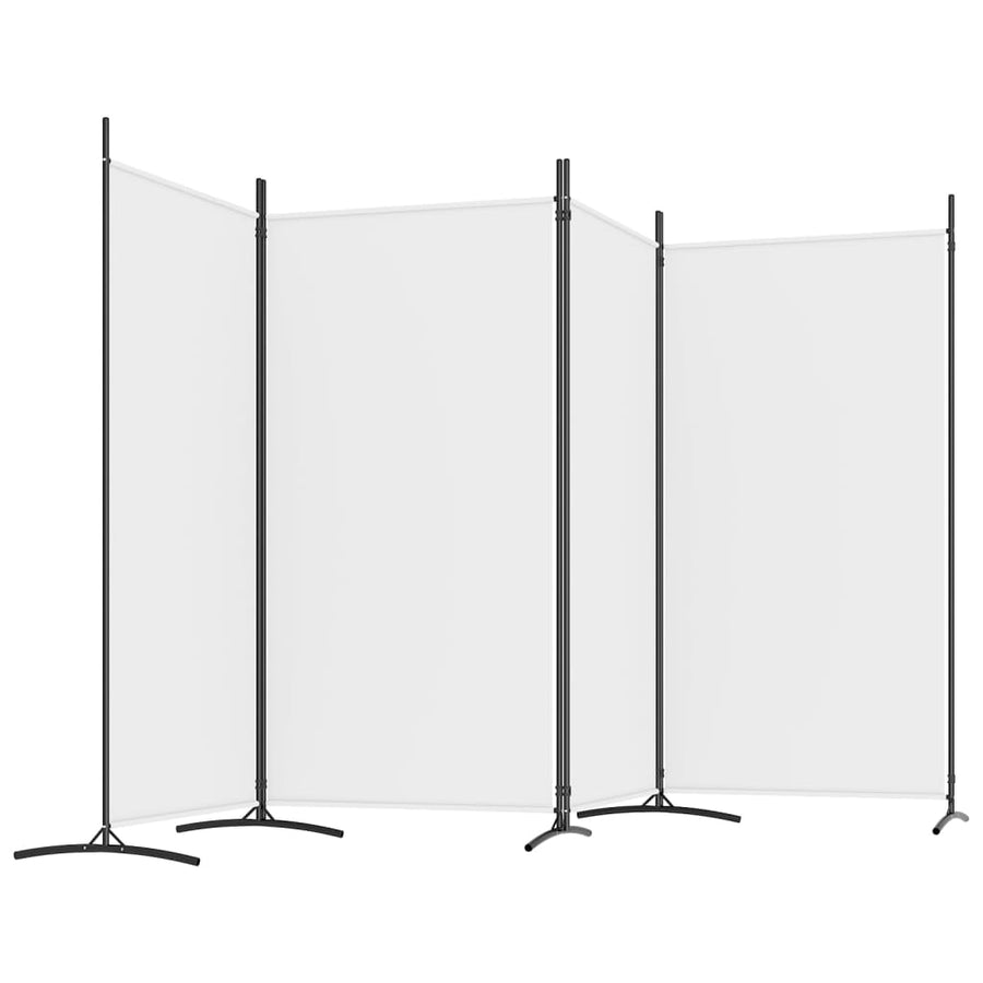 Kamerscherm Met 4 Panelen Stof 346 x 180 cm Wit