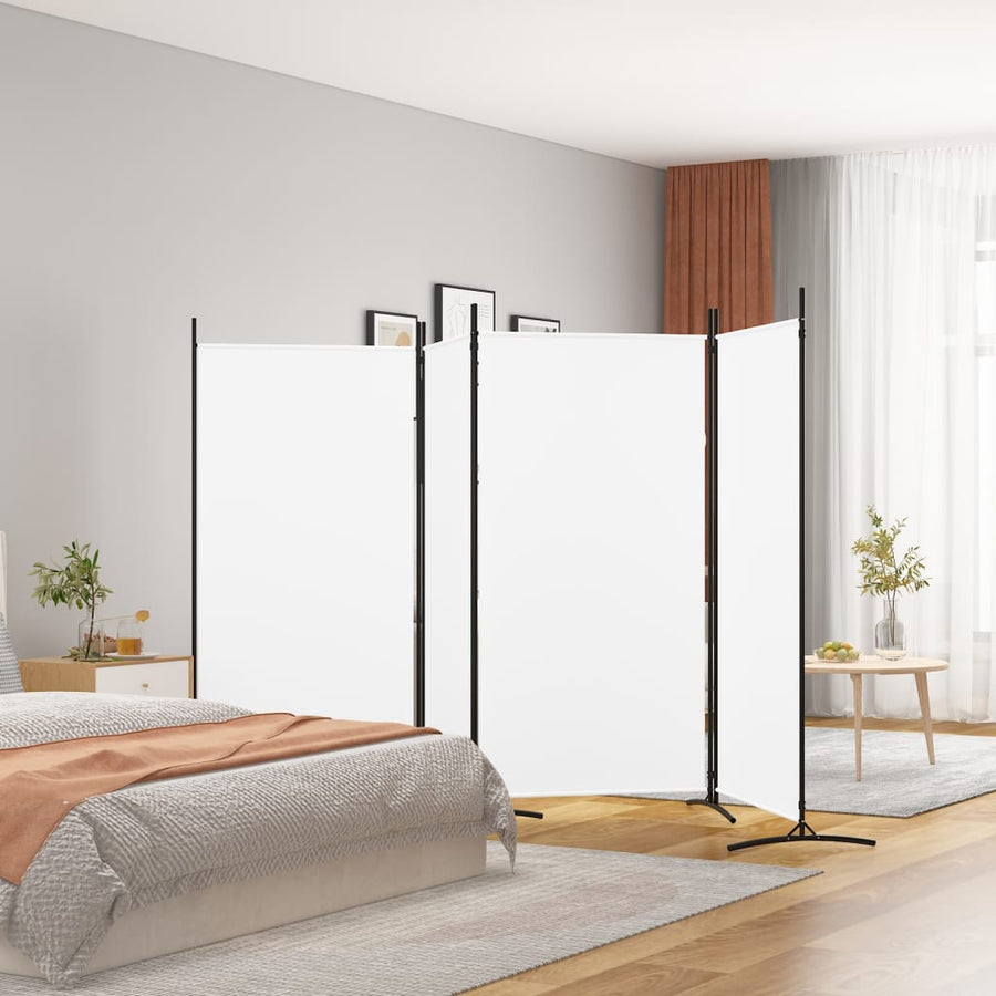 Kamerscherm Met 4 Panelen Stof 346 x 180 cm Wit