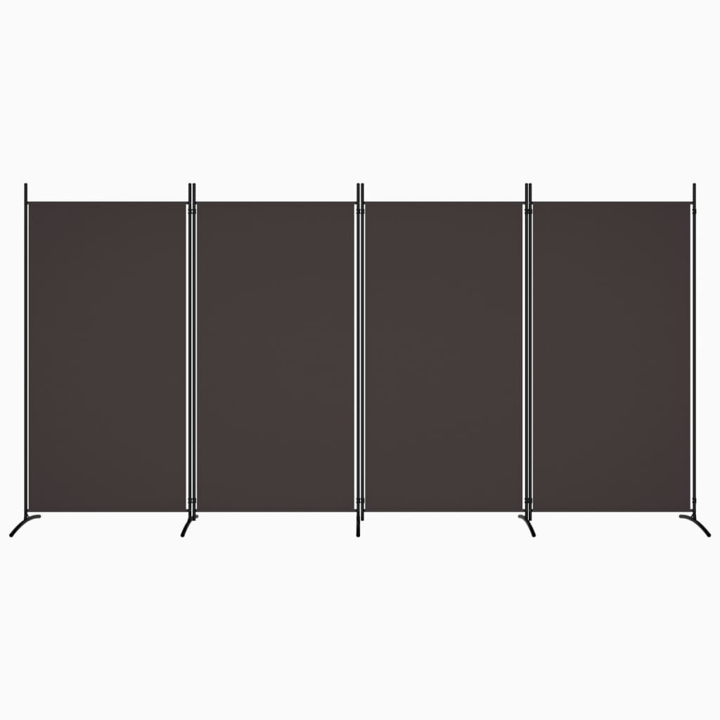 Kamerscherm Met 4 Panelen Stof 346 x 180 cm Bruin