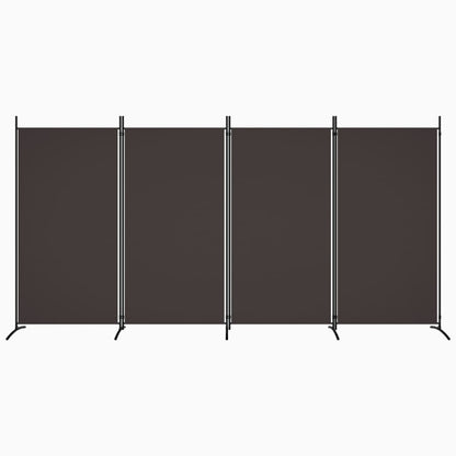 Kamerscherm Met 4 Panelen Stof 346 x 180 cm Bruin