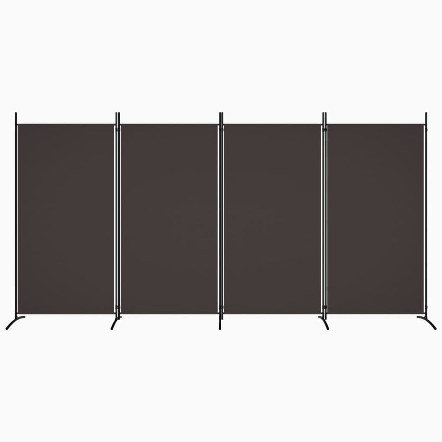 Kamerscherm Met 4 Panelen Stof 346 x 180 cm Bruin