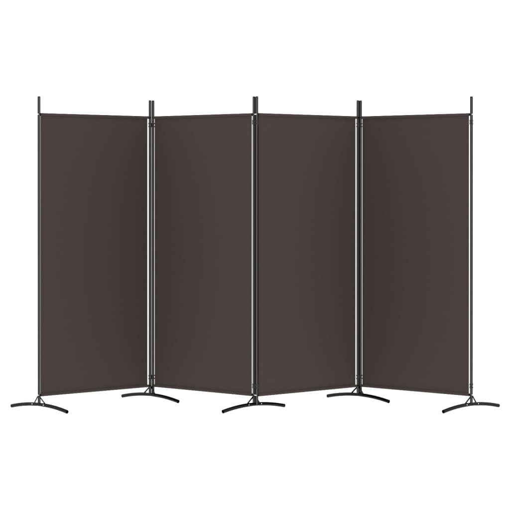 Kamerscherm Met 4 Panelen Stof 346 x 180 cm Bruin