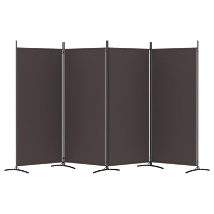 Kamerscherm Met 4 Panelen Stof 346 x 180 cm Bruin