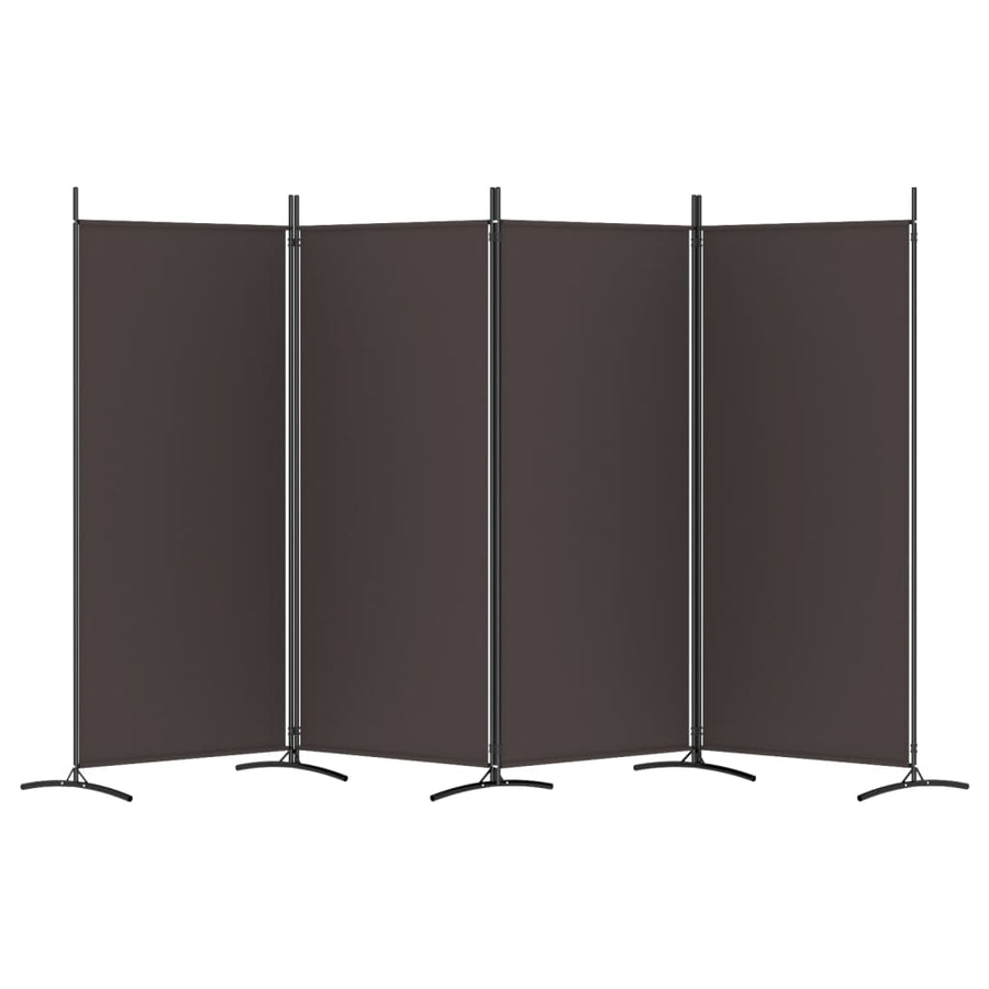 Kamerscherm Met 4 Panelen Stof 346 x 180 cm Bruin