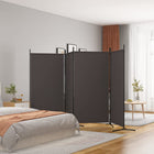 4-Panel Room Divider 346x180 cm Fabric Brown
