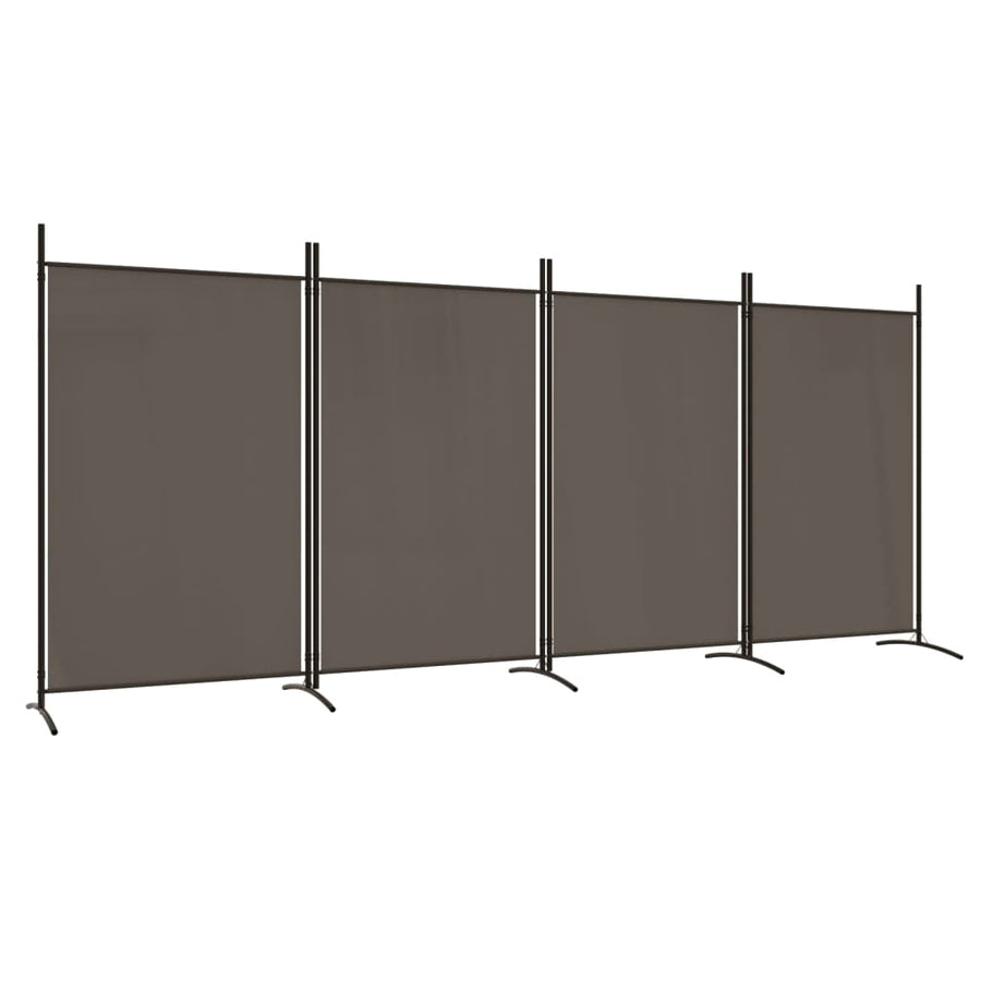 Kamerscherm Met 4 Panelen Stof Kleurig 346 x 180 cm Antraciet