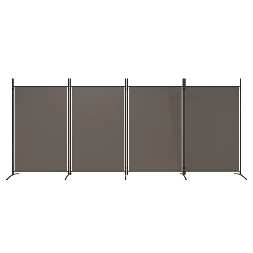 Kamerscherm Met 4 Panelen Stof Kleurig 346 x 180 cm Antraciet