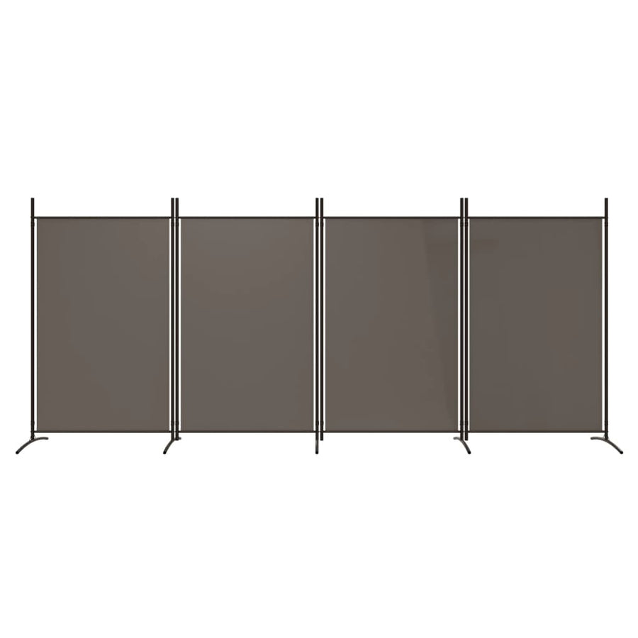 Kamerscherm Met 4 Panelen Stof Kleurig 346 x 180 cm Antraciet