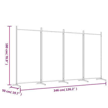Kamerscherm Met 4 Panelen Stof Kleurig 346 x 180 cm Antraciet