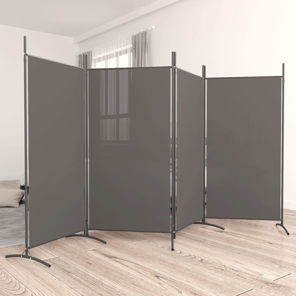 Kamerscherm Met 4 Panelen Stof Kleurig 346 x 180 cm Antraciet